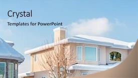  Presentation with north america - Colorful presentation design enhanced with perfect neighbourhood houses in suburb backdrop and a light blue colored foreground