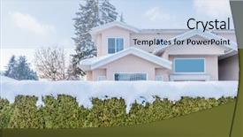  Presentation with luxury house - PPT theme having perfect neighbourhood houses in suburb background and a light blue colored foreground