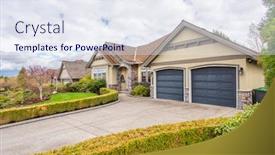  Presentation with north america - Slide set enhanced with perfect-neighbourhood-houses-in-suburb background and a sky blue colored foreground