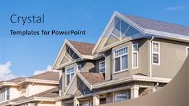  Presentation with north america - Theme with perfect-neighbourhood-houses-in-suburb background and a teal colored foreground
