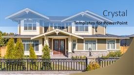  Presentation with north america - PPT layouts with perfect-neighbourhood-houses-in-suburb background and a light blue colored foreground