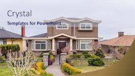  Presentation with north america - Theme having perfect-neighbourhood-houses-in-suburb background and a sky blue colored foreground
