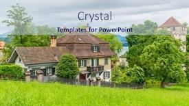  Presentation with perfect - PPT theme consisting of perfect-neighbourhood-houses-in-suburb background and a sky blue colored foreground