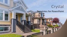  Presentation with north america - Audience pleasing PPT theme consisting of perfect-neighbourhood-houses-in-suburb backdrop and a light blue colored foreground