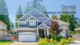  Presentation with north america - Slide deck featuring perfect-neighbourhood-houses-in-suburb background and a light blue colored foreground