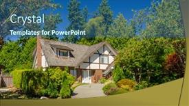  Presentation with north america - Amazing slides having perfect-neighbourhood-houses-in-suburb backdrop and a ocean colored foreground