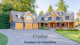  Presentation with north america - Beautiful PPT theme featuring perfect-neighbourhood-houses-in-suburb backdrop and a light blue colored foreground