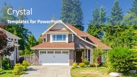  Presentation with north america - Slides with perfect-neighbourhood-houses-in-suburb background and a teal colored foreground