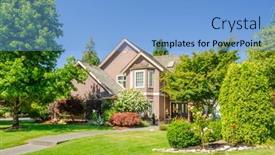  Presentation with north america - Colorful theme enhanced with perfect-neighbourhood-houses-in-suburb backdrop and a light blue colored foreground