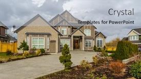  Presentation with north america - Presentation theme consisting of perfect-neighbourhood-houses-in-suburb background and a lemonade colored foreground