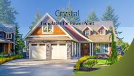  Presentation with north america - Presentation theme featuring perfect-neighbourhood-houses-in-suburb background and a light blue colored foreground