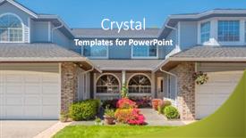  Presentation with north america - Slide deck consisting of perfect-neighbourhood-houses-in-suburb background and a teal colored foreground