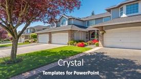  Presentation with north america - PPT layouts with perfect-neighbourhood-houses-in-suburb background and a ocean colored foreground