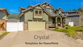  Presentation with north america - Amazing slide set having perfect-neighbourhood-houses-in-suburb backdrop and a soft green colored foreground