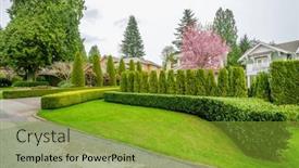  Presentation with north america - Theme with perfect-neighbourhood-houses-in-suburb background and a gold colored foreground