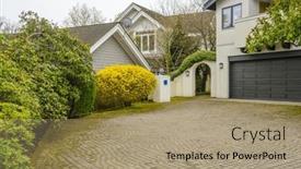  Presentation with north america - Presentation design consisting of perfect-neighbourhood-houses-in-suburb background and a coral colored foreground