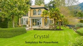  Presentation with north america - Presentation theme with perfect-neighbourhood-houses-in-suburb background and a gold colored foreground