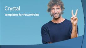  Presentation with victory - Slides enhanced with perfect peace - handsome hispanic model man wearing background and a  colored foreground