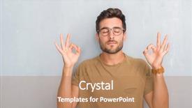  Presentation with young grey maine coon cat - Presentation design featuring perfect peace - handsome young man over grey background and a coral colored foreground