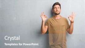  Presentation with grey - PPT theme enhanced with perfect peace - handsome young man over grey background and a gray colored foreground