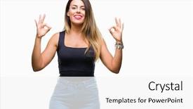  Presentation with beautiful midnight sun over - Slide set with perfect peace - young beautiful woman over isolated background and a white colored foreground