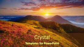  Presentation with nature art - Cool new PPT layouts with perfect-pink-flowers-rhododendrons backdrop and a tawny brown colored foreground