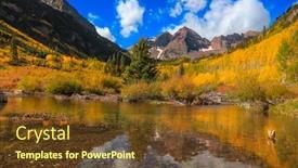  Presentation with maroon - Beautiful presentation design featuring maroon bells in the lake backdrop and a tawny brown colored foreground