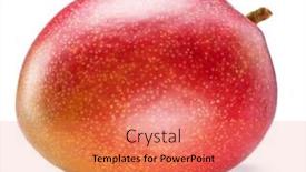  Presentation with mango fruit - Beautiful PPT layouts featuring perfect-ripe-mango-fruit-isolated backdrop and a coral colored foreground