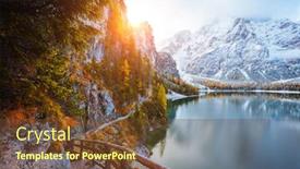  Presentation with perfect - Amazing PPT layouts having perfect-scenery-of-famous-alpine backdrop and a tawny brown colored foreground