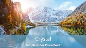  Presentation with scenery - PPT theme featuring perfect-scenery-of-famous-alpine background and a teal colored foreground