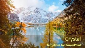  Presentation with scenery - Beautiful presentation theme featuring perfect-scenery-of-famous-alpine backdrop and a tawny brown colored foreground