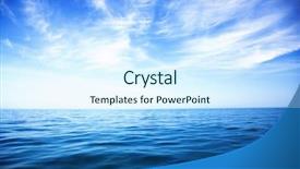  Presentation with ocean surface - Slide deck with sky and water of ocean background and a cool aqua colored foreground