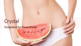  Presentation with slim body - Slide set consisting of perfect slim woman body diet concept background and a lemonade colored foreground