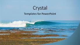  Presentation with seismic wave earth - Presentation design consisting of perfect surfing wave on tropical background and a light blue colored foreground