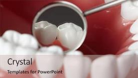  Presentation with odontology teeth mode - Beautiful theme featuring perfect teeth plastic model dental backdrop and a coral colored foreground