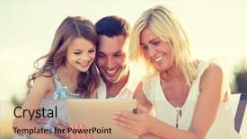  Presentation with family children - Amazing PPT theme having perfect timing - summer holidays children and people backdrop and a coral colored foreground