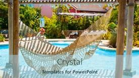  Presentation with swimming pool - Slide deck featuring perfect-tropical-vacation-spot background and a light blue colored foreground