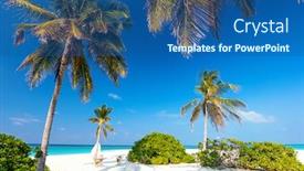  Presentation with white sand - Presentation consisting of perfect-tropical-white-sand-beach background and a ocean colored foreground