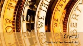  Presentation with perfect - PPT theme featuring perfect-uncirculated-american-currency background and a gold colored foreground