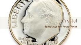  Presentation with perfect - Colorful slide deck enhanced with perfect-uncirculated-dime-isolated backdrop and a soft green colored foreground