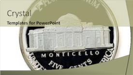  Presentation with perfect - Presentation consisting of perfect-uncirculated-five-cent-coin background and a mint green colored foreground