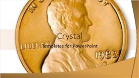  Presentation with perfect - Cool new PPT layouts with perfect-uncirculated-one-cent-coin backdrop and a yellow colored foreground
