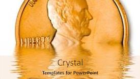  Presentation with perfect - Slides with perfect-uncirculated-one-cent-coin background and a yellow colored foreground