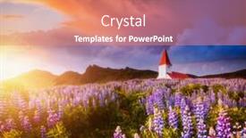  Presentation with christian church - Colorful slide deck enhanced with perfect-view-of-vikurkirkja-christian backdrop and a coral colored foreground