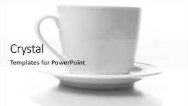  Presentation with porcelain - Beautiful theme featuring perfect white coffee cup backdrop and a light gray colored foreground