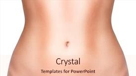  Presentation with perfect - PPT theme consisting of perfect woman belly isolated on white background background and a lemonade colored foreground