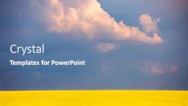  Presentation with agrarian - Presentation having perfect-yellow-field-of-canola background and a ocean colored foreground