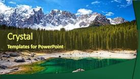  Presentation with green lake - Slides with perfectly clear emerald lake background and a tawny brown colored foreground