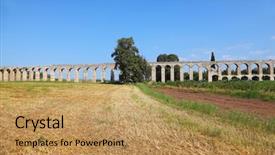  Presentation with aqueduct - Theme enhanced with perfectly kept roman antique aqueduct background and a coral colored foreground