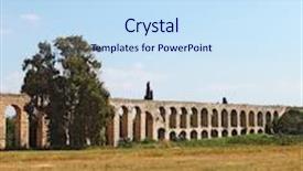  Presentation with aqueduct - PPT layouts consisting of perfectly kept roman aqueduct in the north of israel background and a sky blue colored foreground